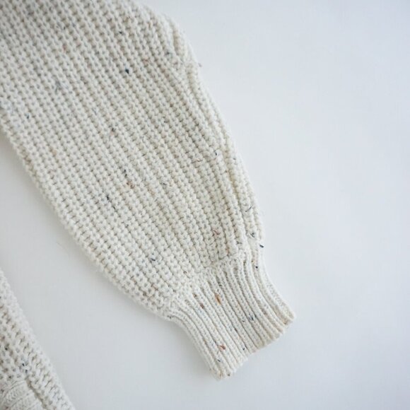 Vintage Newcomer Cream Chunky Knit 10% Wool Button Up Cardigan Sweater S - Picture 5 of 11